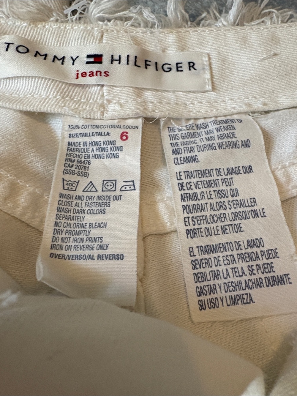 Tommy Hilfiger White Straight-Leg Jeans with Red Stripes and Blue Stars - Picture 4 of 10